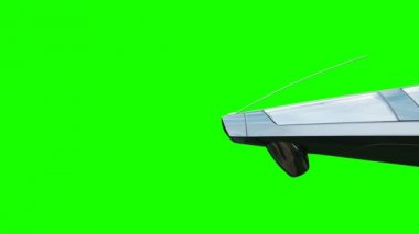 Sci fi fufturistic gemi. Gelecek kavramı. Yeşil ekran. Gerçekçi 4 k animasyon.