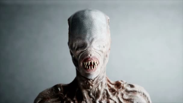Schrikachtig, horror, monster. Angst concept. Realistische 4 k-animatie. — Stockvideo