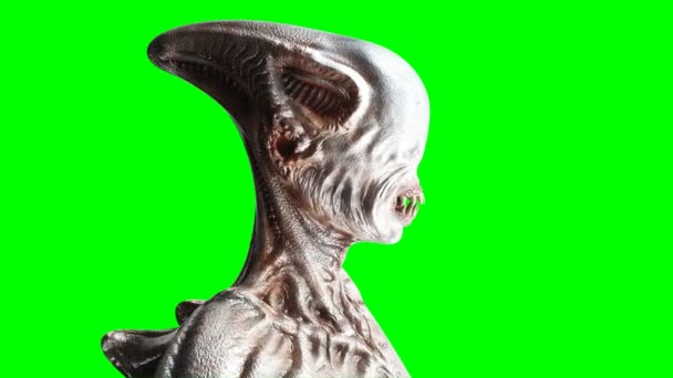 Scary, horror monster. Fear concept. Green screen isolate. Realistic 4K animation. — Stock Video