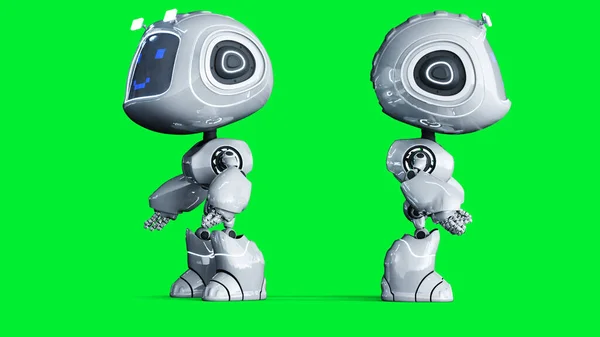 Animazione robot giocattolo sorridente bianca. rendering 3d . — Foto Stock