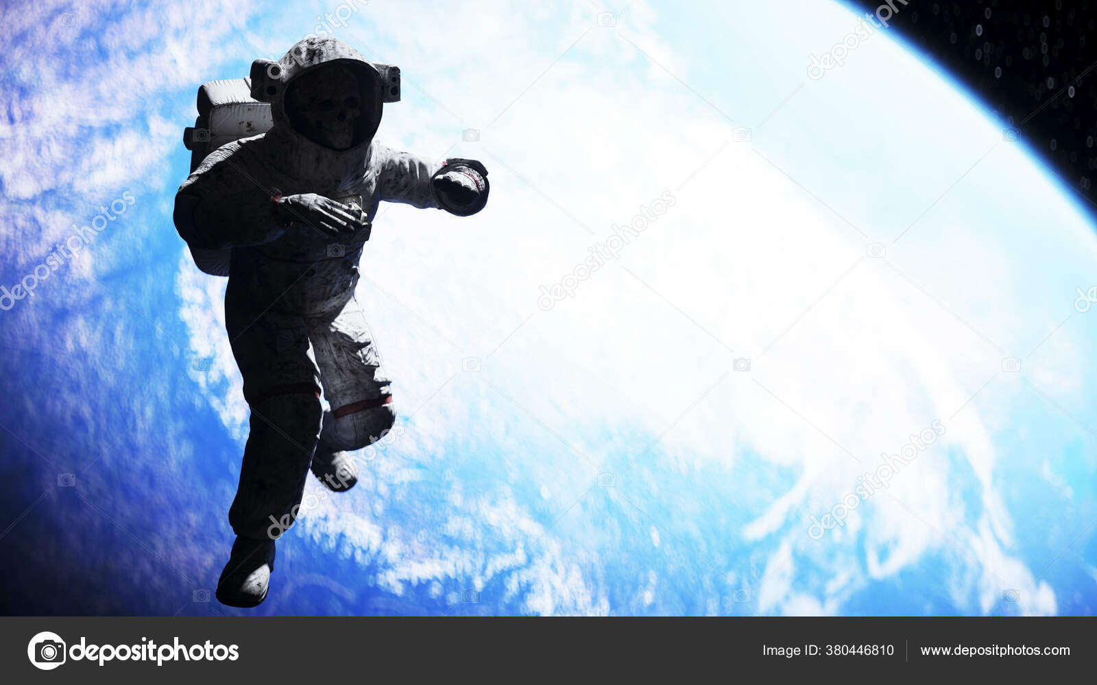 Dead zombie astronaut in space. Cadaver., Stock Video