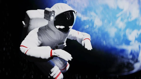 Levitação de astronautas no espaço. renderização 3d realista . — Fotografia de Stock