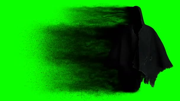 Страшно, бійся привида з темними частинками. Реалістичний зелений екран 4k анімація . — стокове відео