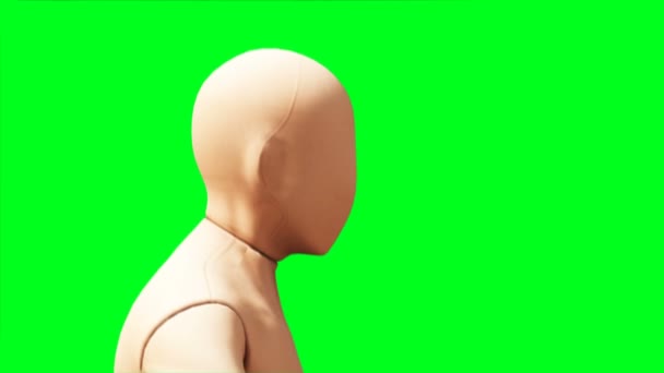 Dummy, Mannequin-Animation. Phisical, Bewegungsunschärfe. Realistische 4k-Animation. Grüner Bildschirm — Stockvideo