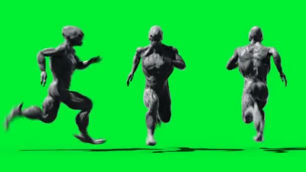 Ijesztő szörny animáció. Fizikai, mozgási, homályos. Realisztikus 4k animáció. Zöld képernyő — Stock videók