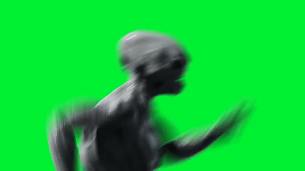 Animación monstruosa aterradora. Phisical, motion, blur. Animación realista 4k. Pantalla verde — Vídeos de Stock