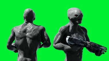 Korkunç canavar animasyonu. Tuhaf, hareketli, bulanık. Gerçekçi 4K animasyonu. Yeşil Ekran