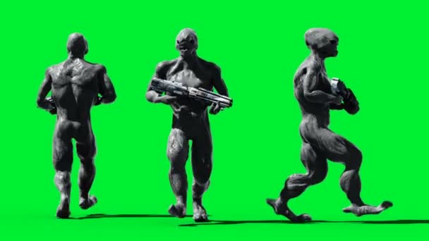 Animazione mostruosa spaventosa. Fisica, movimento, sfocatura. Animazione 4k realistica. Schermo verde — Video Stock