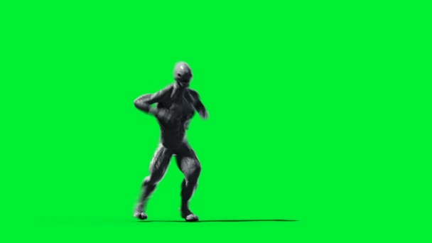 Scary monster animation. Phisical, motion, blur. Realistic 4k animation. Green screen — Stock Video