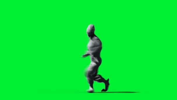 Animación monstruosa aterradora. Phisical, motion, blur. Animación realista 4k. Pantalla verde — Vídeos de Stock