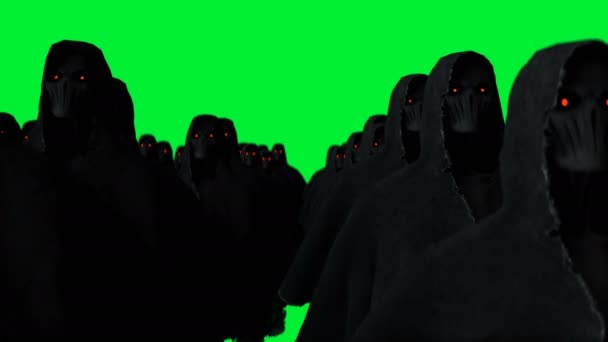 Mystery fear ghost animation . dynamic hoodie. Isolate. Realistic 4k green screen animation. — Stock Video