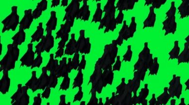 Gizemli korku hayalet animasyonu. dinamik kapüşonlu. İzole et. Gerçekçi 4k yeşil ekran animasyonu.