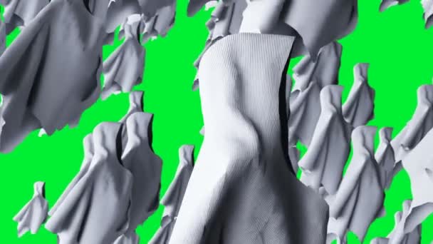 Mysterie angst geest animatie. dynamische hoodie. Isoleer. Realistische 4k groen scherm animatie. — Stockvideo
