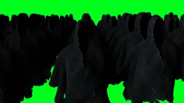 Misterio miedo animación fantasma. sudadera dinámica. Aislar. Animación realista de la pantalla verde 4k . — Vídeos de Stock