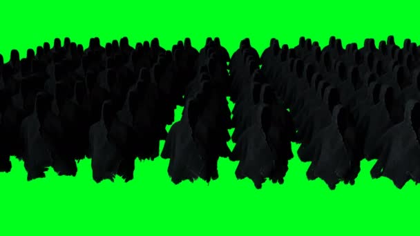 Mysteriet fruktar spökanimation. dynamisk huvtröja. Isolera dig. Realistisk 4k grön skärm animation. — Stockvideo