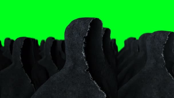 Mysterie angst geest animatie. dynamische hoodie. Isoleer. Realistische 4k groen scherm animatie. — Stockvideo