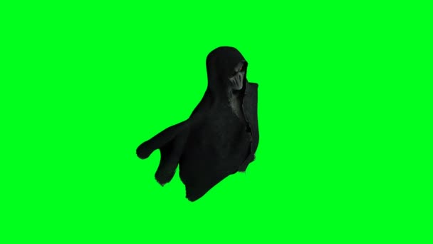 Misterio miedo animación fantasma. sudadera dinámica. Aislar. Animación realista de la pantalla verde 4k . — Vídeos de Stock