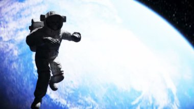 Uzayda ölü bir astronot. Kadavra. 3d oluşturma.