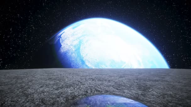 Basis, Labor auf dem Mond. Baum auf dem Mond. 3D-Darstellung. — Stockvideo