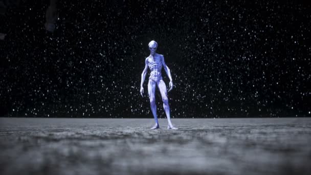 Alieno sulla luna. Concetto di Ufo. rendering 3d . — Video Stock