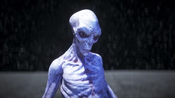 Alien en la luna. Concepto OVNI. renderizado 3d . — Vídeo de stock