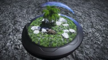 Goril ay vahasında aylak aylak dolaşıyor. 3d oluşturma.