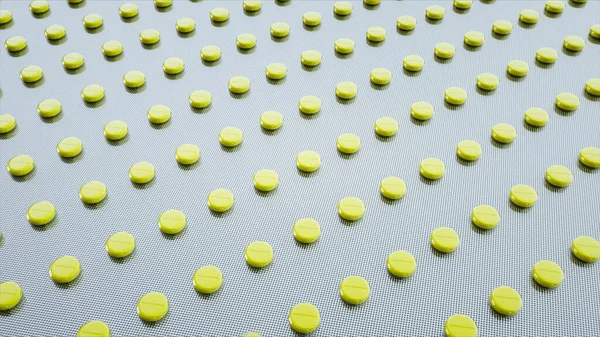 Таблетки и таблетки упакованы. Медицинская концепция, биография. 3d-рендеринг . — стоковое фото
