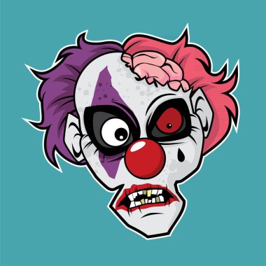 Vektör karakter tasarımı - zombi kafa