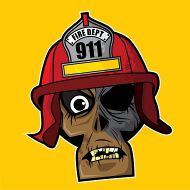 Vektör karakter tasarımı - zombi kafa
