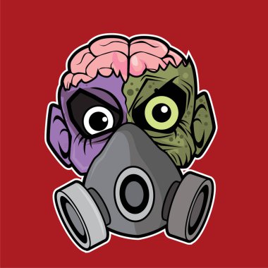 Vektör karakter tasarımı - zombi kafa