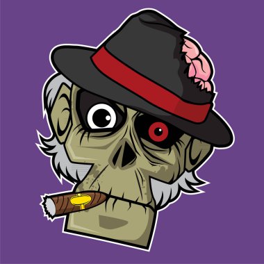 Vektör karakter tasarımı - zombi kafa
