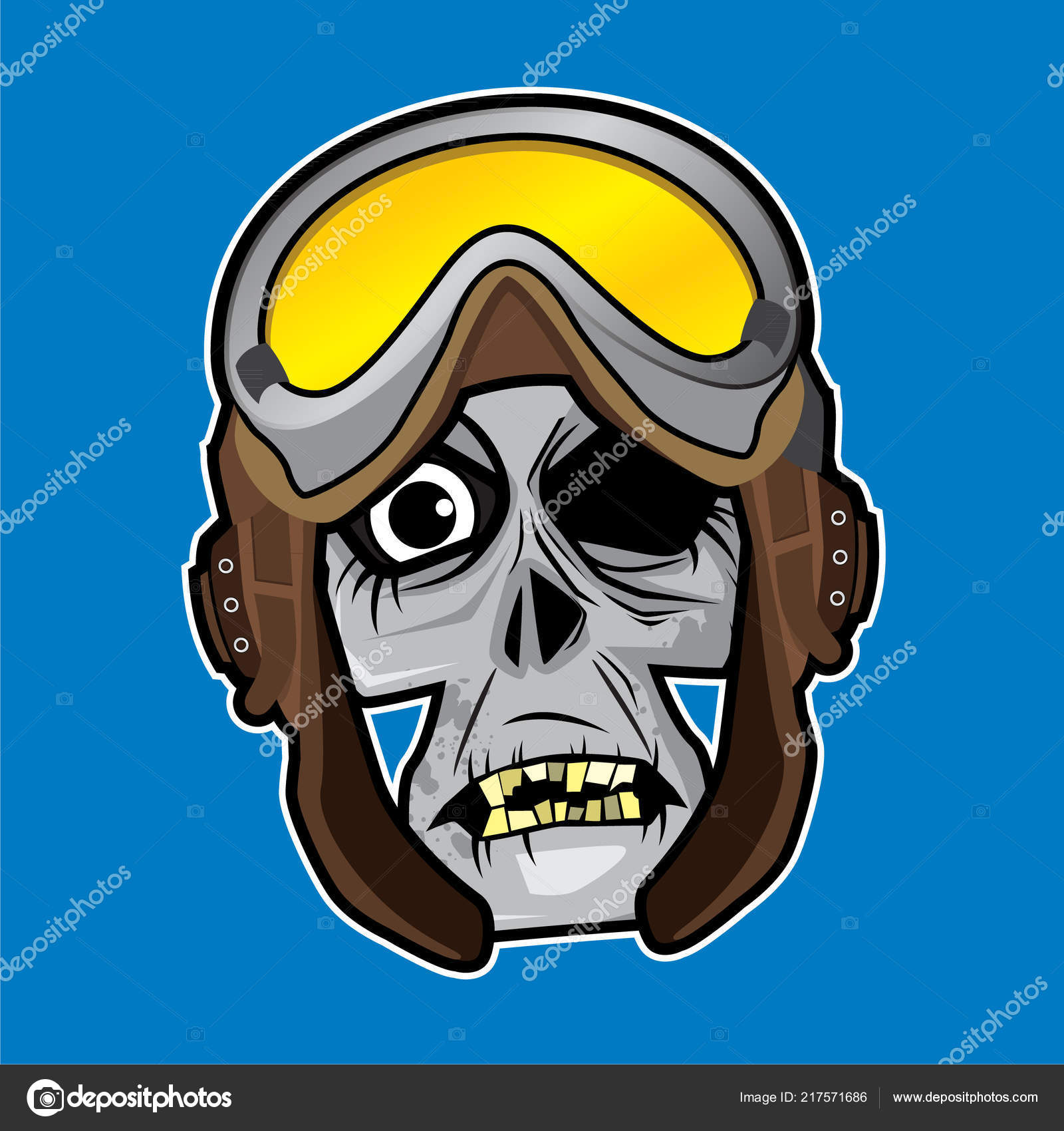 Векторный Дизайн Персонажа Голова Зомби Векторное Изображение.