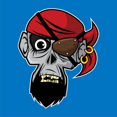 Vektör karakter tasarımı - zombi kafa