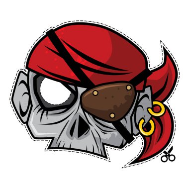 Zombi kağıt maske vektör tasarım şablonu