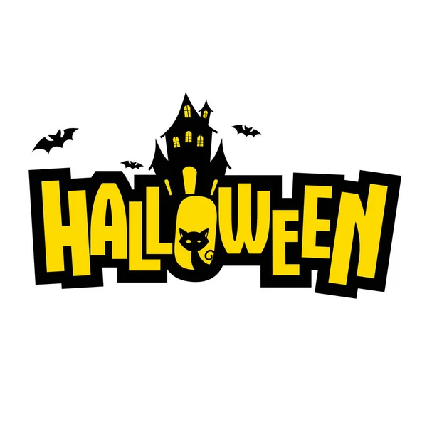 Halloween Text Logo Design Template — Stock Vector