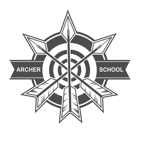 Diseño Plantilla Símbolo Logotipo Con Tema Tiro Con Arco — Archivo Imágenes Vectoriales