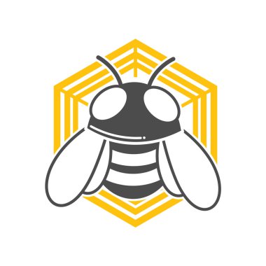 Vektör simgesi ve ana tema olarak arı logolu