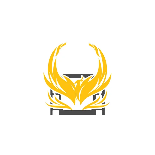 Logo Icono Diseño Gráfico Plantilla Con Tema Phoenix — Vector de stock