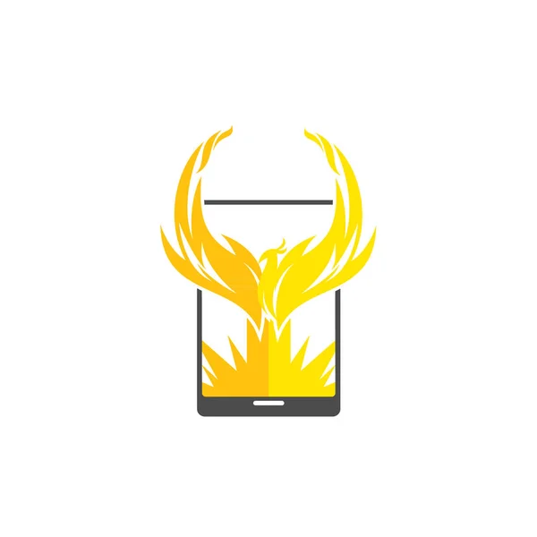 Logo Pictogram Grafisch Ontwerp Van Sjabloon Met Phoenix Thema — Stockvector