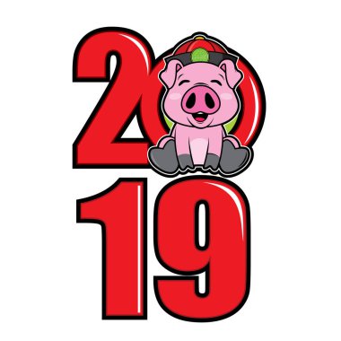 Arka plan, tebrik kartı, simge, simge, maskot tasarım Çin ay yeni yıl tema ile