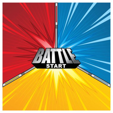 Dövüş, düello ya da battle royal sahne için çizgi stili arka plan