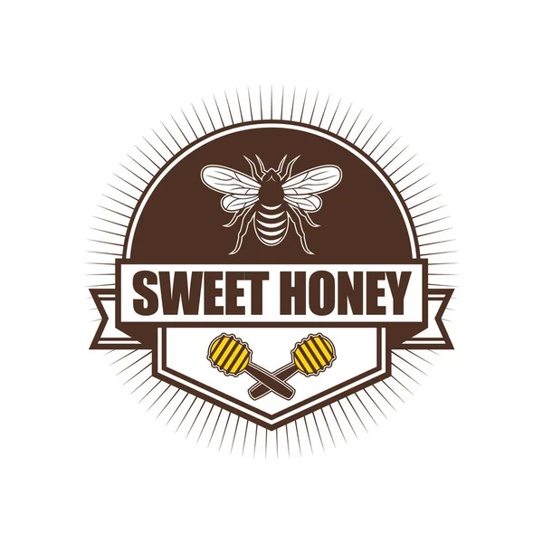 Logos Symbole Abzeichen Icons Und Social Media Werbung Für Honig — Stockvektor