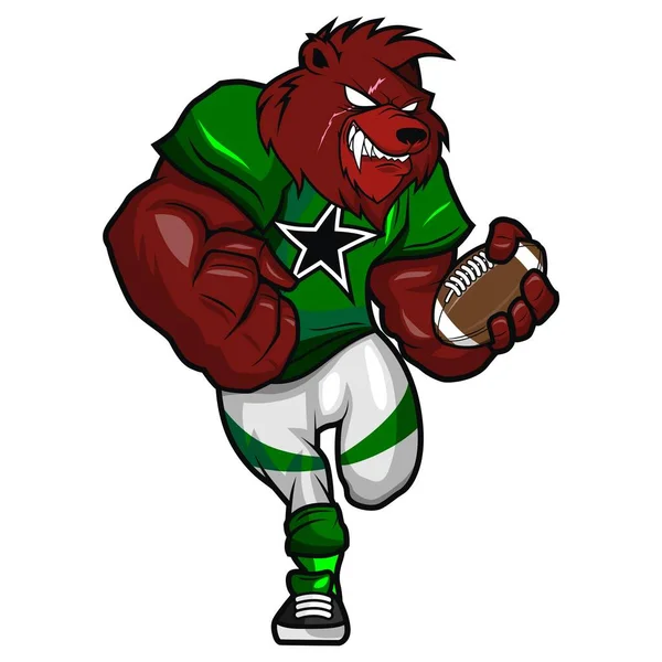 Amerikansk Fotboll Mascot Karaktär Designvector Karaktär Design För Den Mest Royaltyfria illustrationer
