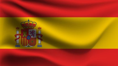 İspanya bayrak rüzgar ile 3d çizim sallayarak