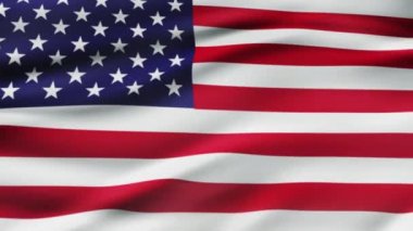 Amerikan bayrağı sallayarak video görüntüleri gerçekçi ABD bayrağı arka plan Rüzgar. Amerikan bayrağı Closeup döngü