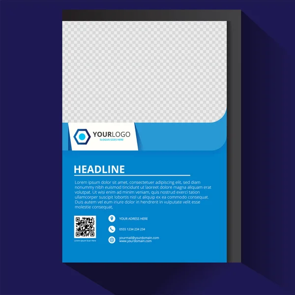 Blå Corporate Business Årliga Rapport Broschyr Flyer Design Broschyr Cover — Stock vektor