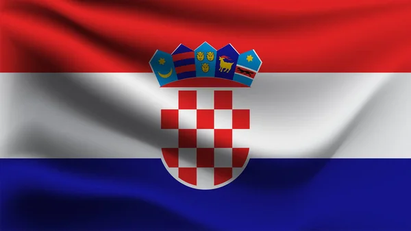 Bandera Croacia Ondeando Malla — Vector de stock