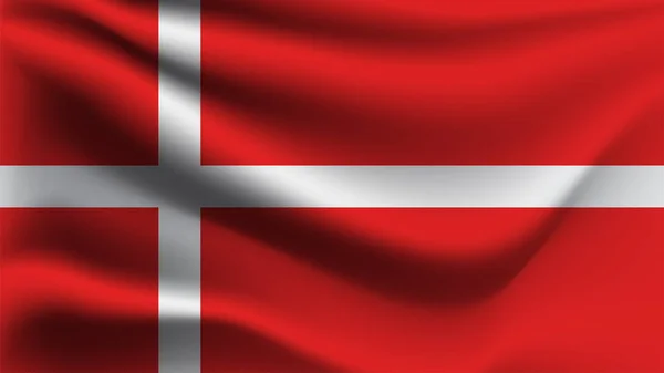 Flag Denmark Illustration Waving Mesh — Stock Vector