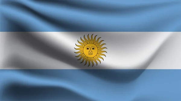 Argentiniens Flagge Weht Wind Illustration — Stockvektor