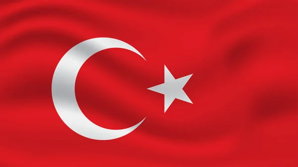 Flaga Turecka Turcja Szablon Szarym Tle Realistyczne Wektor Ilustracja Macha — Wektor stockowy